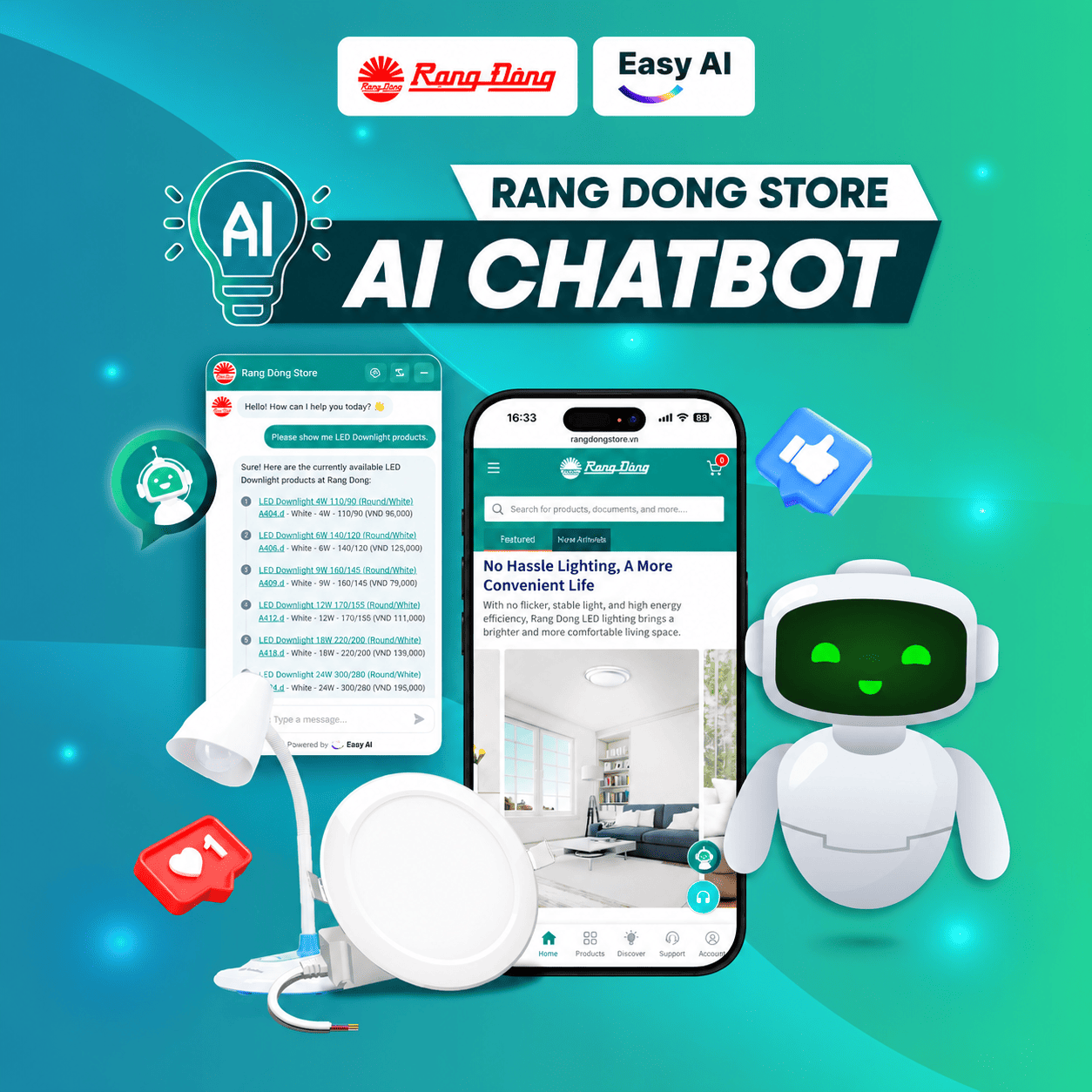 Easy AI x Rạng Đông launches the Rạng Đông Store AI Chatbot