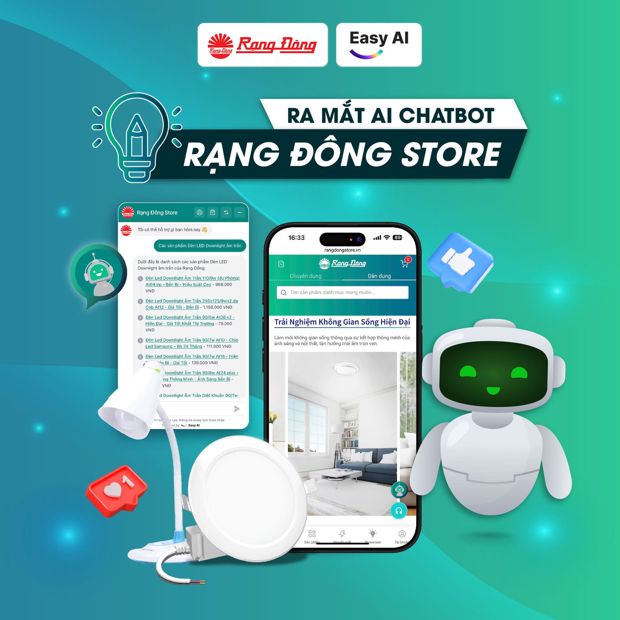 Easy AI x Rạng Đông ra mắt AI Chatbot Rạng Đông Store
