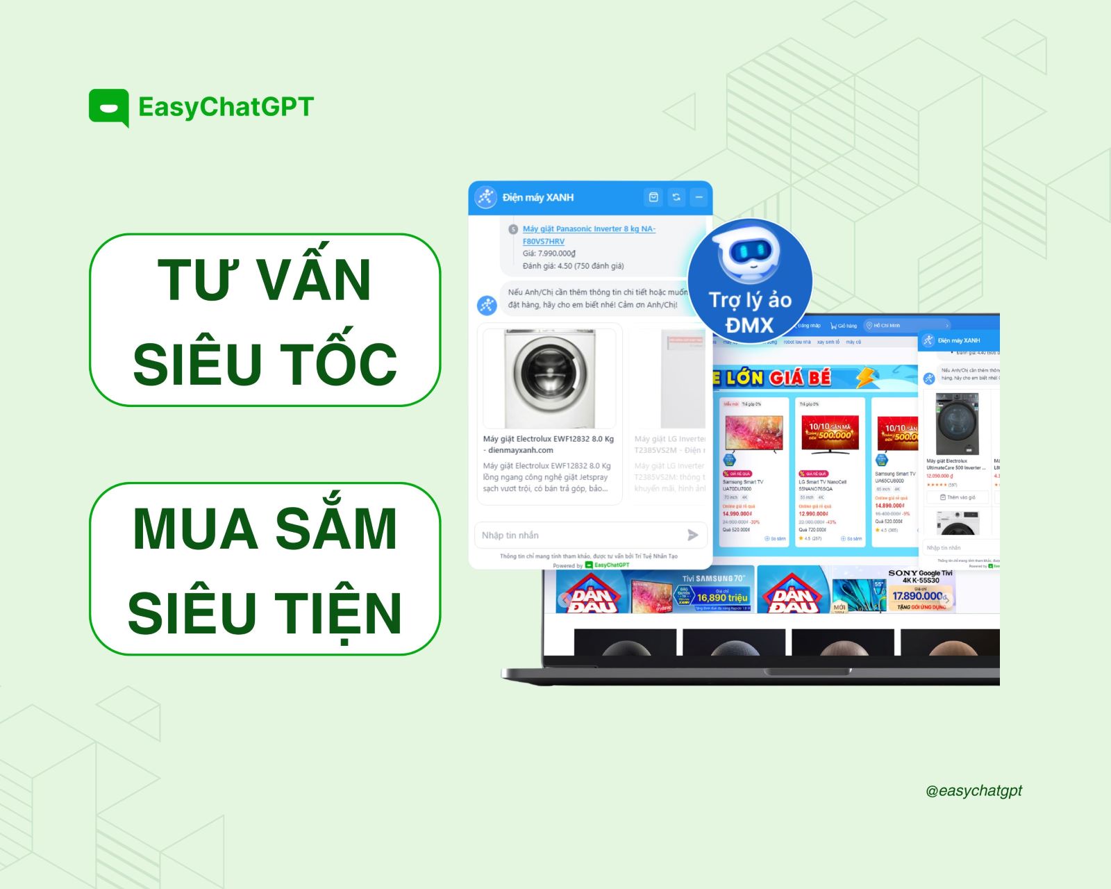 Điện m&aacute;y XANH n&acirc;ng tầm trải nghiệm kh&aacute;ch h&agrave;ng v&agrave; tạo ra chuyển đổi vượt trội với AI chatbot tr&ecirc;n website