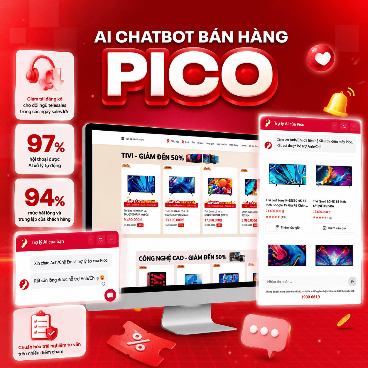 AI Chatbot b&aacute;n h&agrave;ng Pico xử l&yacute; 97% hội thoại, hỗ trợ giảm tải nh&acirc;n vi&ecirc;n b&aacute;n h&agrave;ng v&agrave;o m&ugrave;a cao điểm
